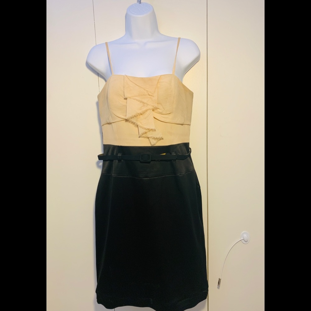 Max & Cleo black ivory cocktail dress w/ straps
